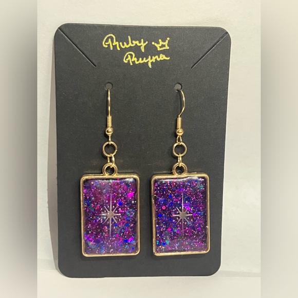 Galaxy Inspired earrings- Handmade by Ruby Reyna Arts - Picture 4 of 4